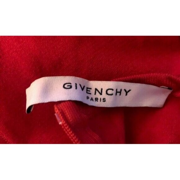 PREOWNED GIVENCHY FALL 2017 RED WHITE LOGO PRINT CELEBRITY-OWNED BODYSUIT SZ SM - Picture 8 of 12